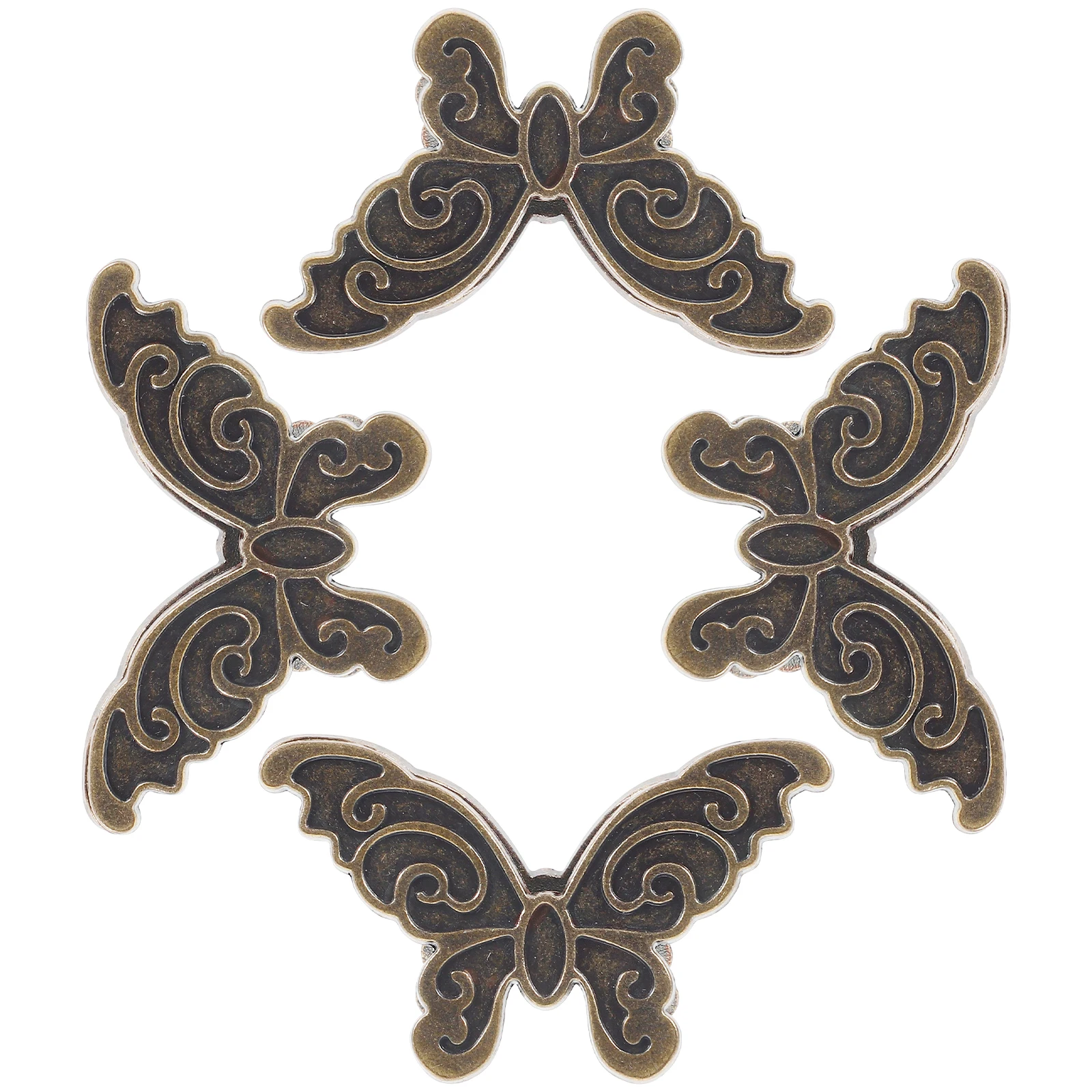 4pcs Butterfly Decorative Clips For Hanging Small Notebook Journal Paper Document Ticket Organizer Metal Storage