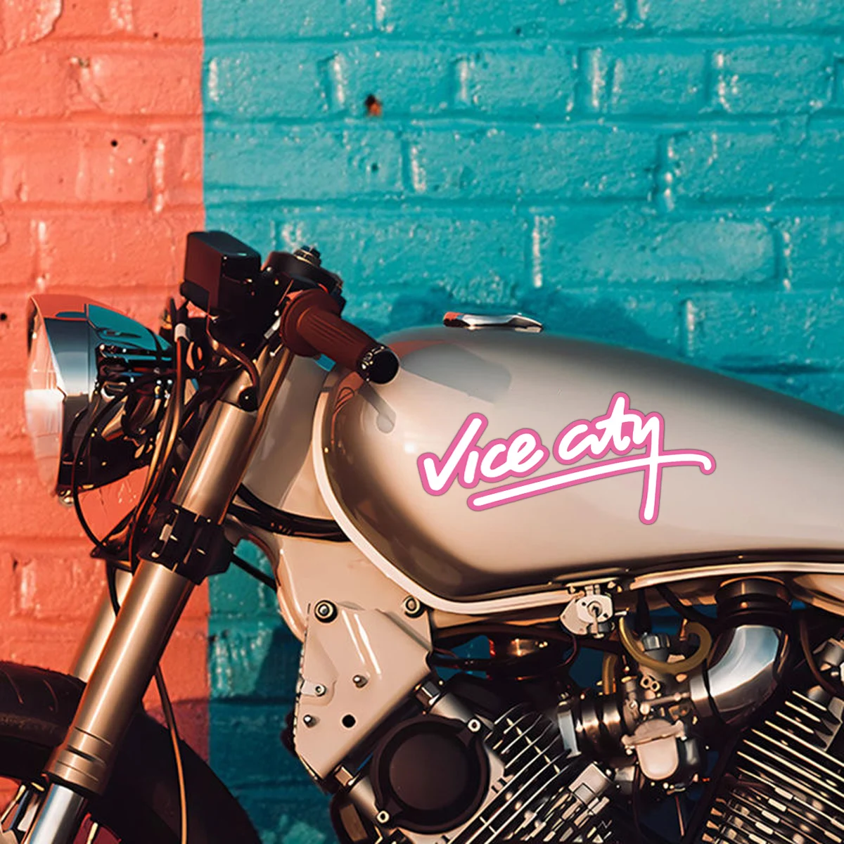 

1pc Vice City Reflective Waterproof Vinyl Sticker for Motorcycle Body Fuel Tank Helmet Decor