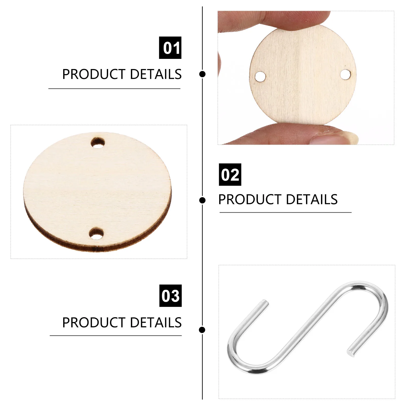 

1Set Wooden Cutouts DIY Home Decoration Wood Slices Pendant Hanging Ornament Festive Craft Supply for Painting Photo Props