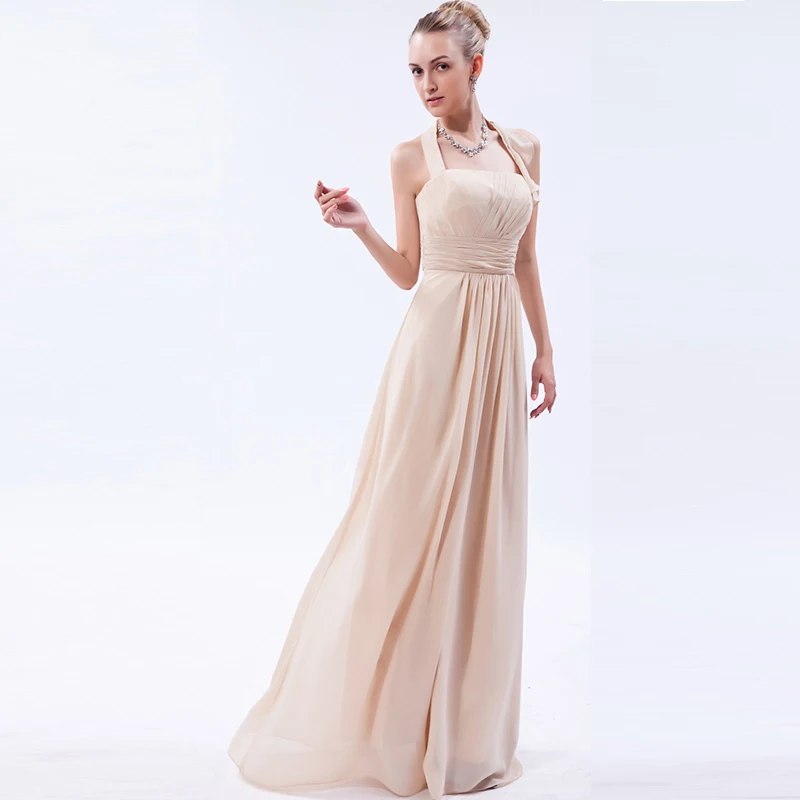 

Bridesmaid Dress Halter Neck Sleeveless Backless Banquet Dress Wedding Party Prom Dress Tulle Floor-length Dress For Women 2022