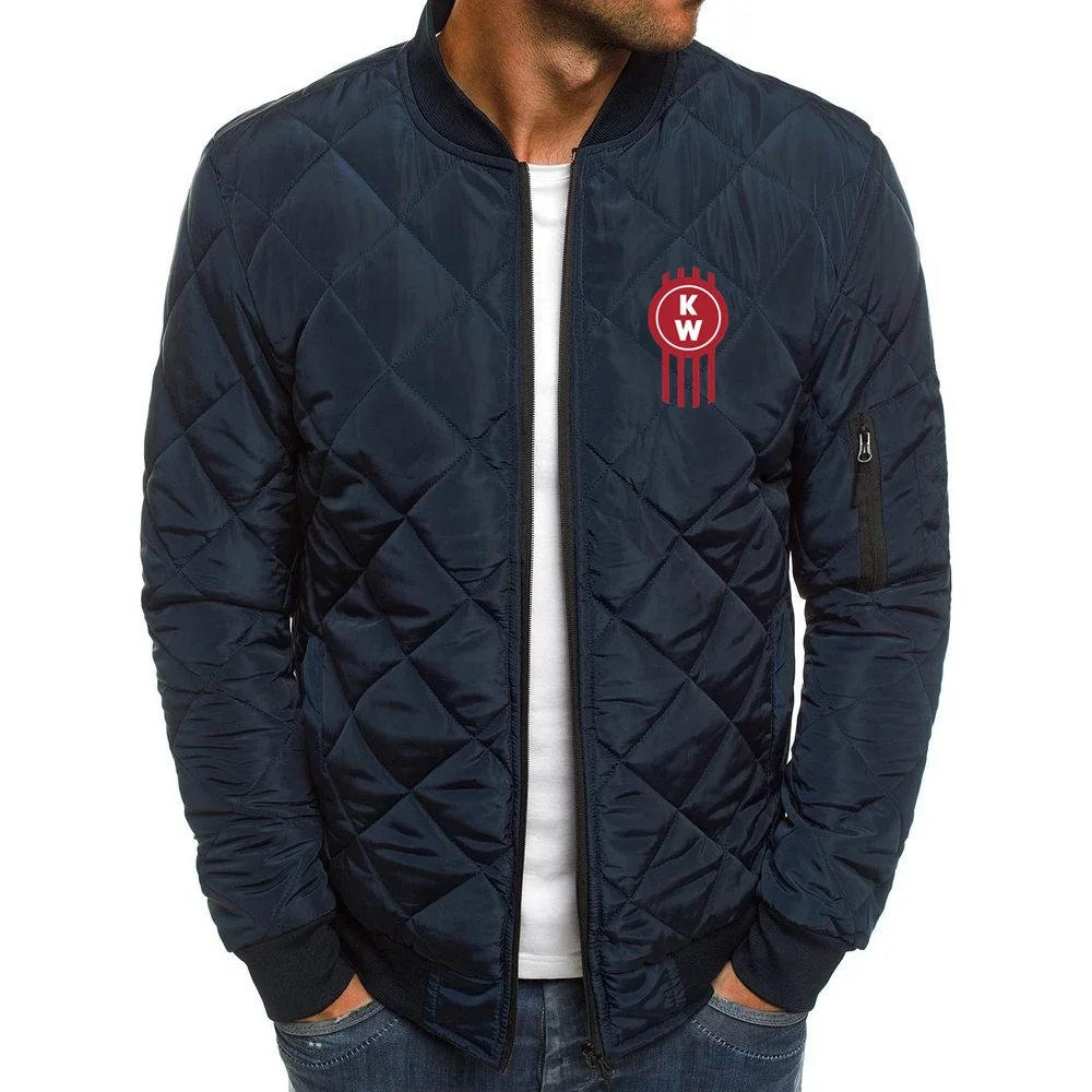 2024 New Kenworth Logo Print Custom Made Solid Color Cotton Quick Dry Warm Men Zipper Jacket Casual Jackets Tops Man Streetwear