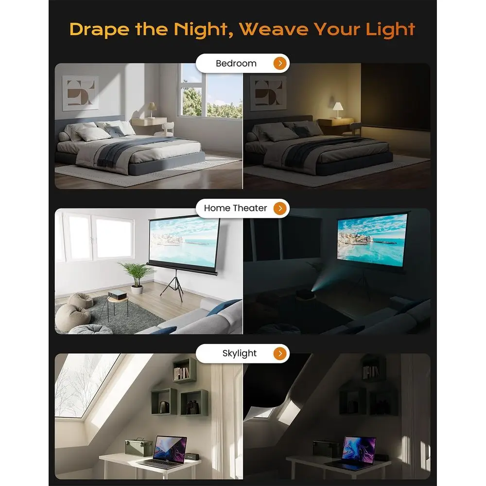 2-Pack Easy Install Blackout Curtains, No Drill Needed, 100% Light Blocking for Bedrooms, RVs, Nurseries - 48x84