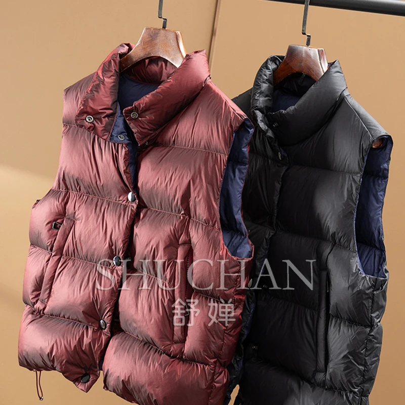 90-down Stand-up Collar Down Vest Jacket Women 2025 New Casacos De Inverno Feminino Sleeveless