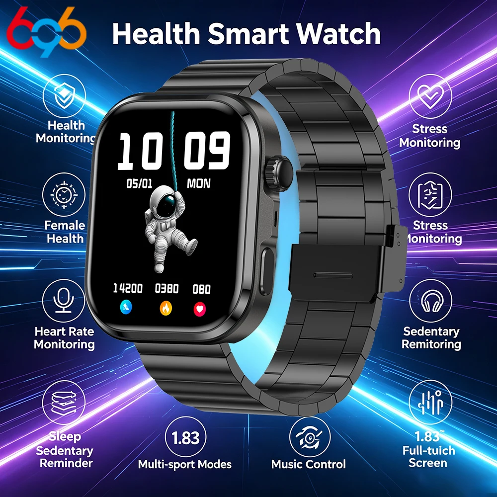 

Health Measurement Smart Watch Men Sleep ECG+PPG HD Blue Tooth Call Watches For IOS Android Women Smartwatch Motion Tracking