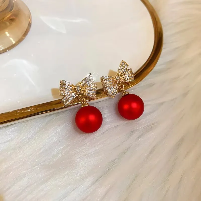 2023 neue Rote Hängende Ohrringe für Frauen Lange Blume Herz Anhänger Baumeln Ohrringe Unregelmäßige Geometrie Element Ohr Schmuck – Detail 11