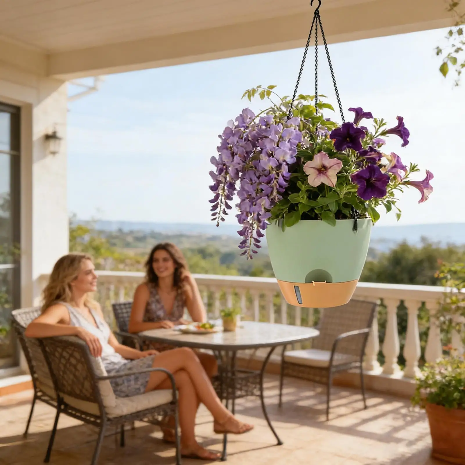 

Самополивные горшки с резервуаром, корзины для растений, 2 шт., настенные украшения для внутренней и наружной стены дома