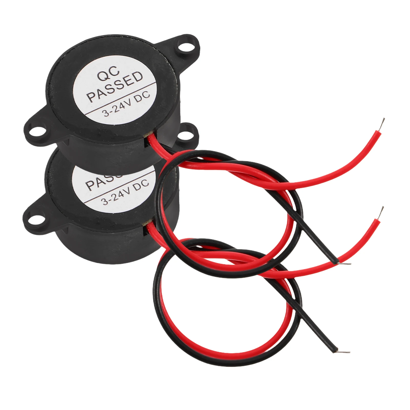 

2pcs Alarm Buzzer High Decibel Active Piezoelectric DC3-24V Continuous Sound Black Plastic Theft Safety Device