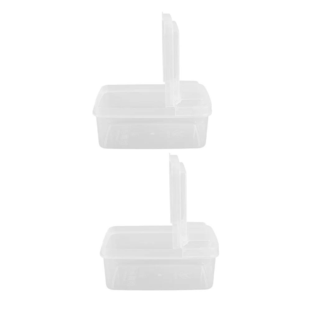 

2Pcs Cheese Slice Storage Container Reusable Airtight Lids Fridge Organization Clear Butter Food Holder Compact Refrigerator Box