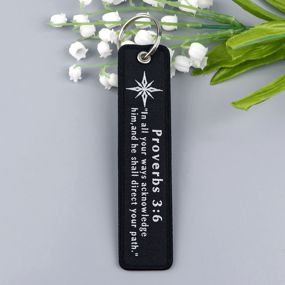 

1pcs Quotation Embroidered Keys Tag For Women Car Motorcycles Keyring Pendant Keys Holder Fashion Accessories Gifts