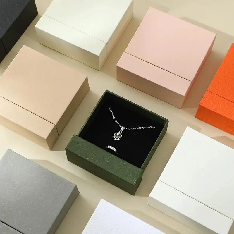 Z.Sturdy Construction Jewelry Organizer Compact Multiple Compartments Thick Paper Ring Box Customizable Gift Box Jewelry Display
