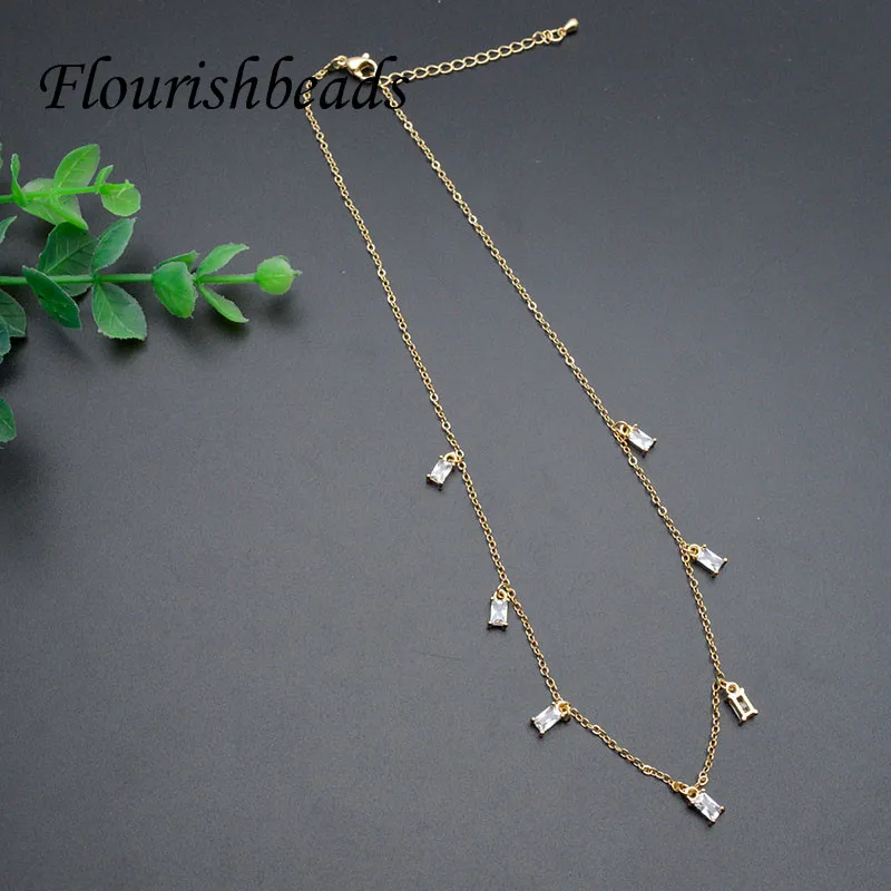 High Quality Gold Plating with Cubic CZ Beads Necklace Bracelet Chains  for Women Jewelry Gift  5strands/lot