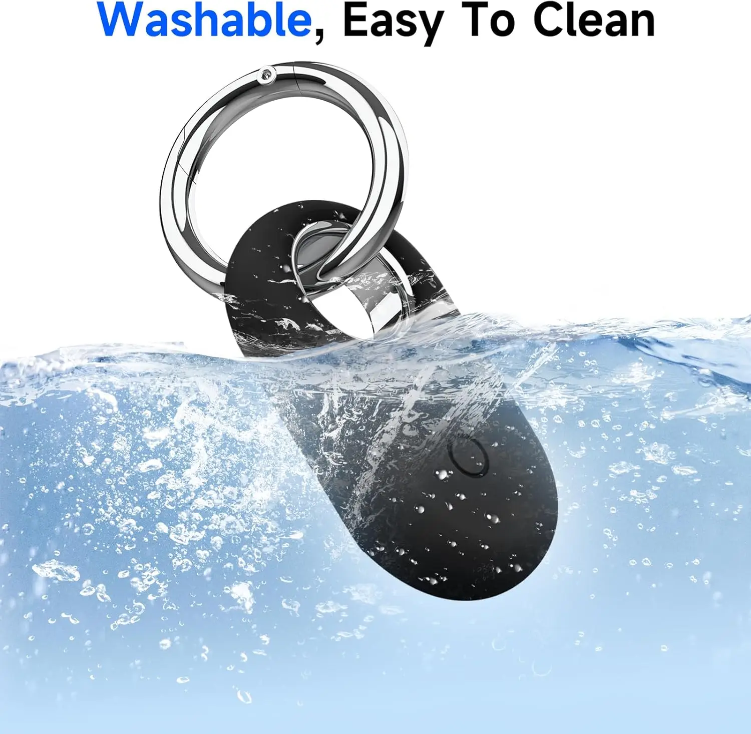 Custodia da 1 confezione con portachiavi per Samsung Galaxy SmartTag2 Custodia protettiva in silicone morbido resistente ai graffi Soft Touch