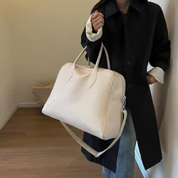 Bolso de viaje de corta distancia para mujer, bolsa de viaje informal, grande, deportiva, de cuero sólido, 2024