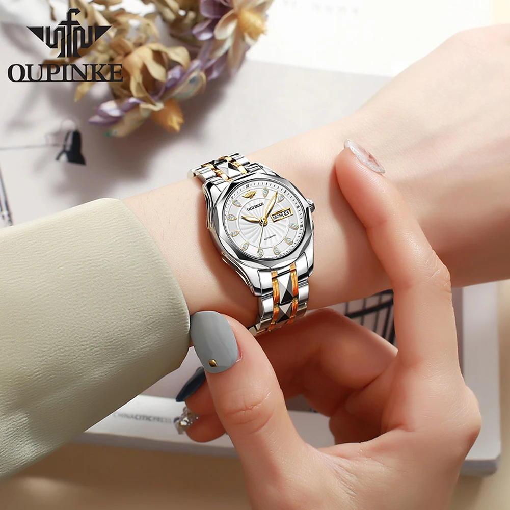 OUPINKE 3172 Luxury Watches Set for Women Original Import Automatic Movement Mechanical Watch Top Brand Ladies Dress Wristwatch