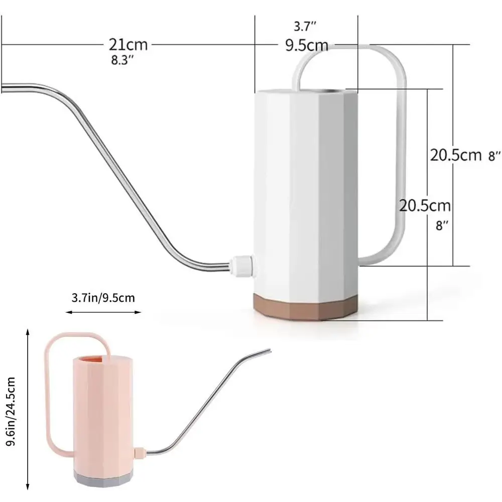 1.2L البستنة مسقاة الفولاذ المقاوم للصدأ صنبور طويل النبات الرش الري وعاء المنزلية القابلة للإزالة فوهة