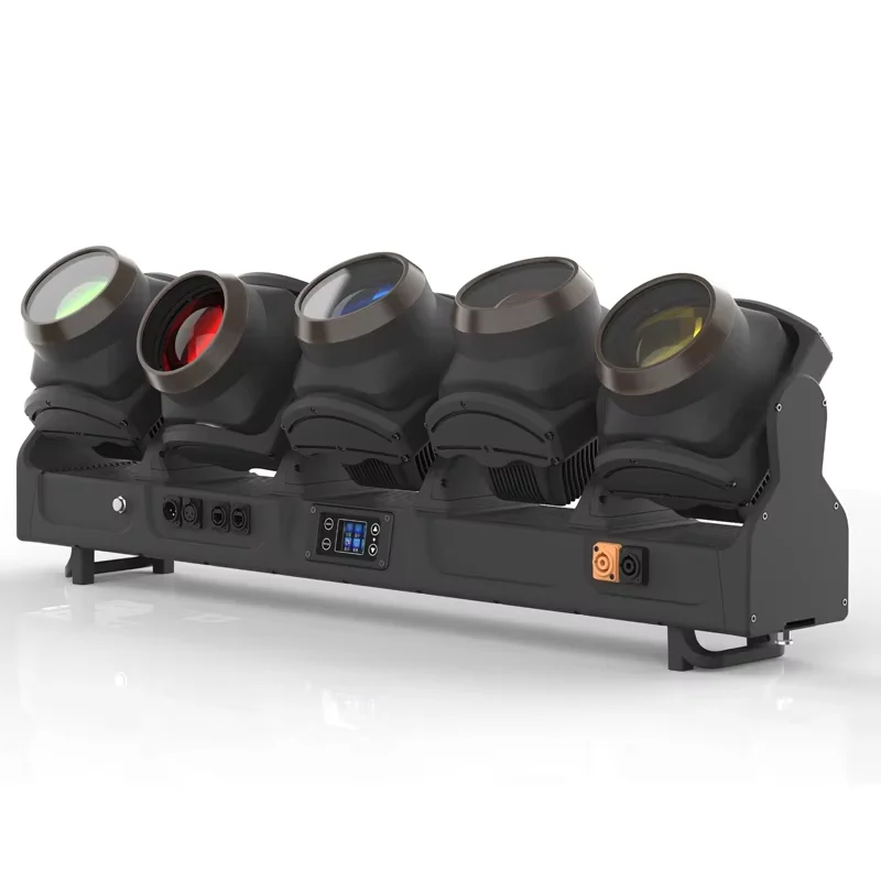 

Водонепроницаемый светодиодный прожектор IP65 5x120W RGBW с изменяемым углом луча 3-30°, управлением DMX512, для использования на улице