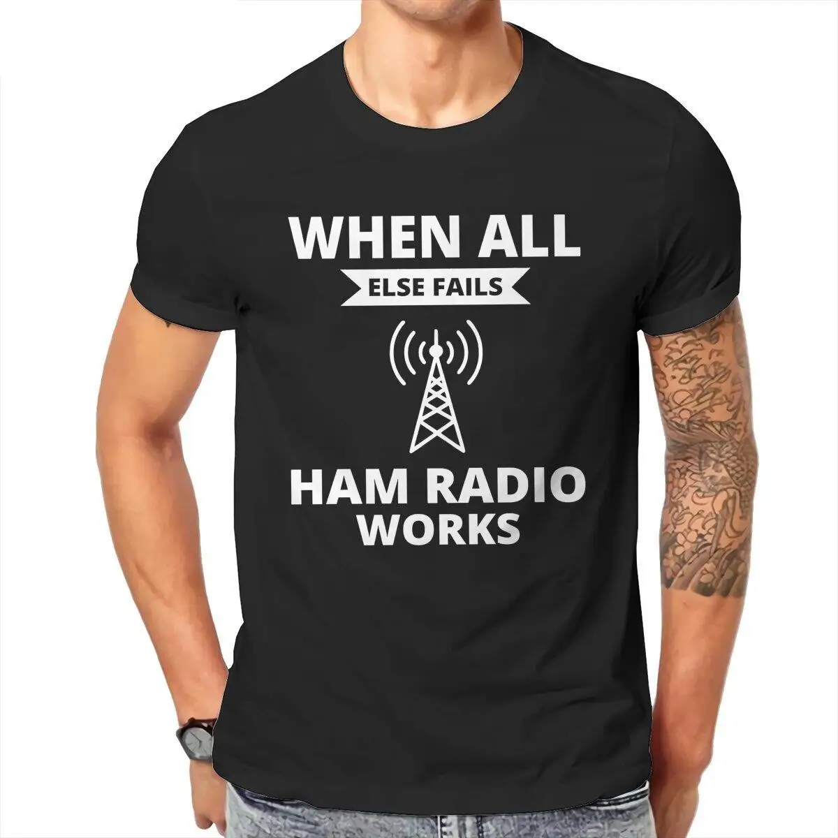 Amateur Ham Radio Operator Humor Gift Men\'s T Shirt Funny Tee Shirt Short Sleeve Round Collar T-Shirts Cotton Plus Size Clothes