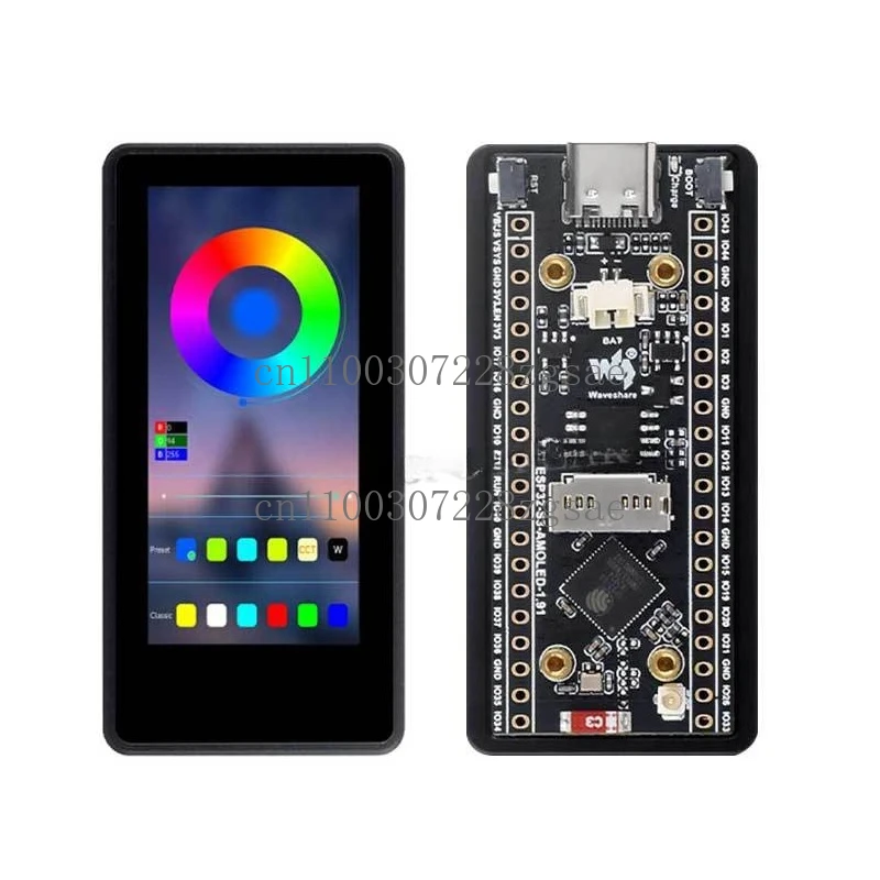 esp32-s3-development-board-191-inch-amoled-display-touch-sd-slot-6-axis-sensor-compatible-with-arduino