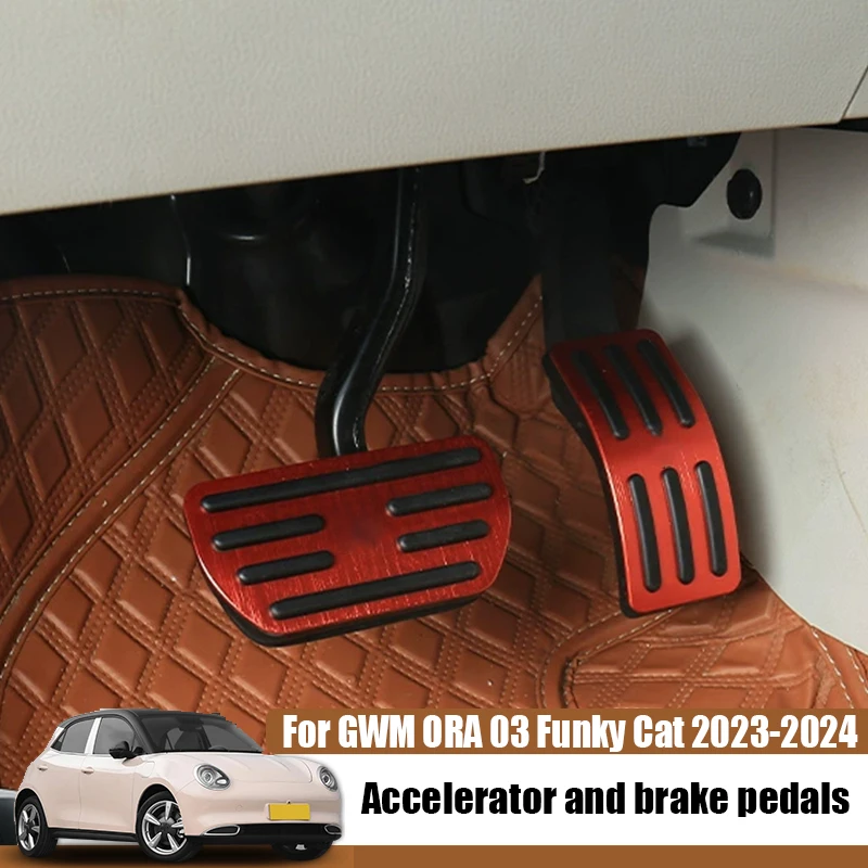 For GWM ORA 03 Funky Cat 2023 2024 Stainless steel material accelerator brake pedal anti slip protection parts