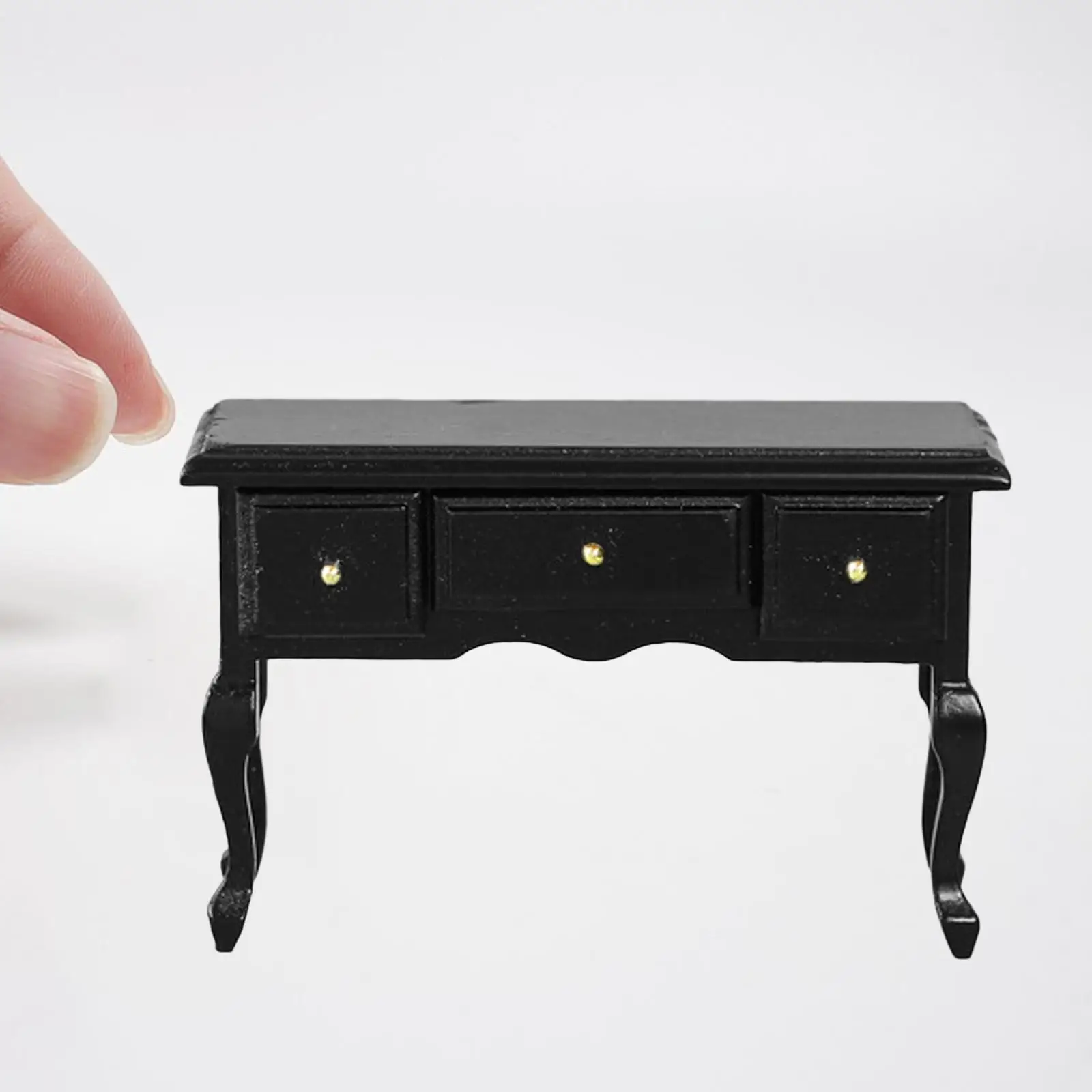 1:12 Wooden Writing Desk Model Wooden Dresser Model Makeup Vanity Desk Model for Architectural Miniature Scene Accessories