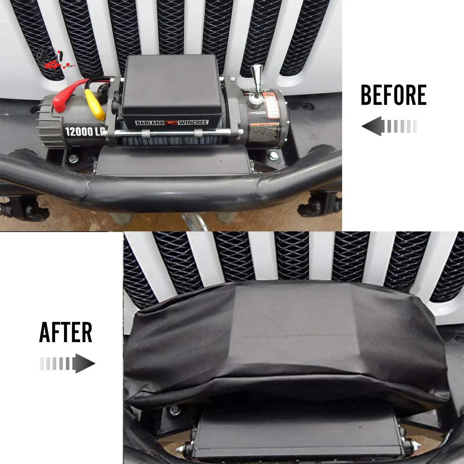 

A10E-Winch Cover Heavy Duty Waterproof Winch Protection Cover Dust-Proof Universal Winch Protective Cover For Up To 17500 Lbs