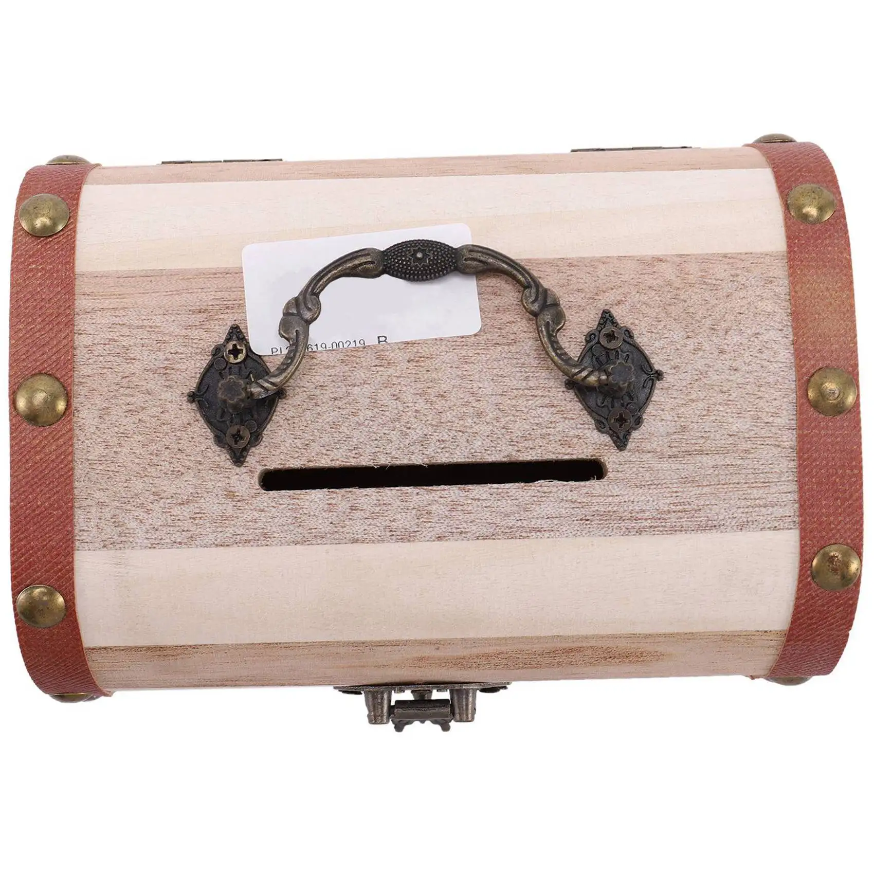 2PC Wooden Piggy Bank Safe Money Box Savings With Lock Wood Carving Handmade Coin Storage Box High Quality-AT36