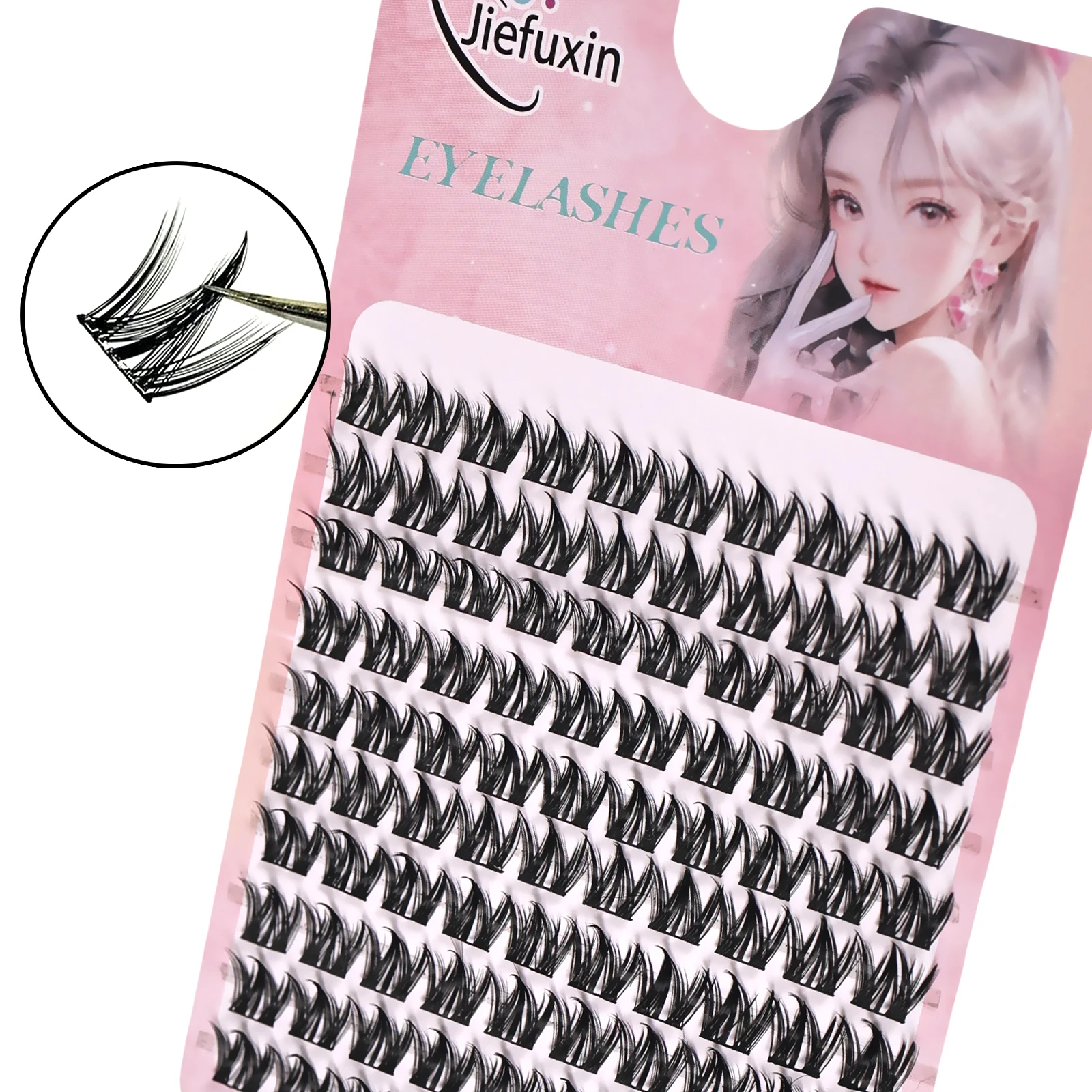 100 مجموعة C مجعدة لمجموعات الفتيات نمط فردي رمش تمديد مجنح أدوات ماكياج مجزأة طبيعية #3