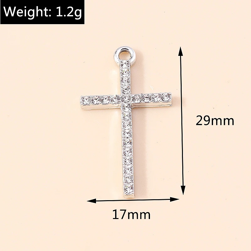 Leslie 10 Stück Luxus Gold Silber Farbe Kreuz Charms für Schmuck handgemachte Kreuze Anhänger Halskette Schlüsselanhänger Diy Schmuck Erkenntnisse – Detail 10