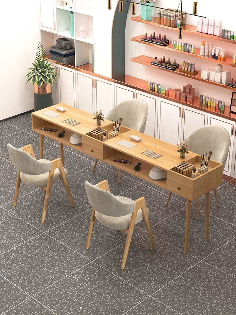 Houten Nordic Moderne Nagel Tafel Dressing Professionele Manicure Tafel Eenvoud Nagelontwerper Mesa Manicura Salon Meubels