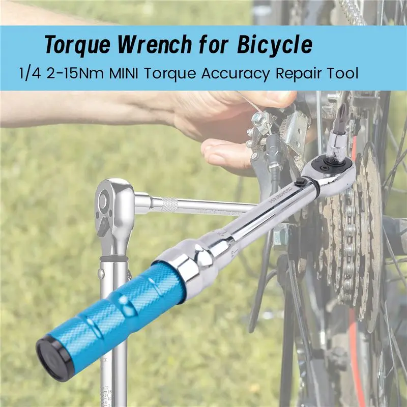 Customer Favorite Torque Wrench For Bicycle And Motorcycle, 1/4 2-15Nm MINI Torque Accuracy Repair Tool With 3/8Inch Adapter,Ext