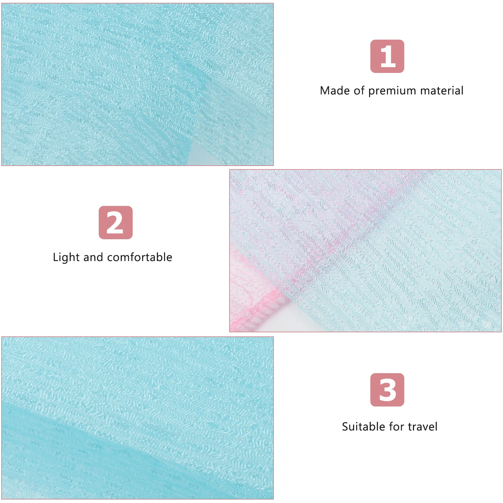 قطعتان من منشفة حمام طويلة مقشرة للعناية بالبشرة، ملمس تدليك عميق ونظيف، متين وخفيف الوزن للوردي #4