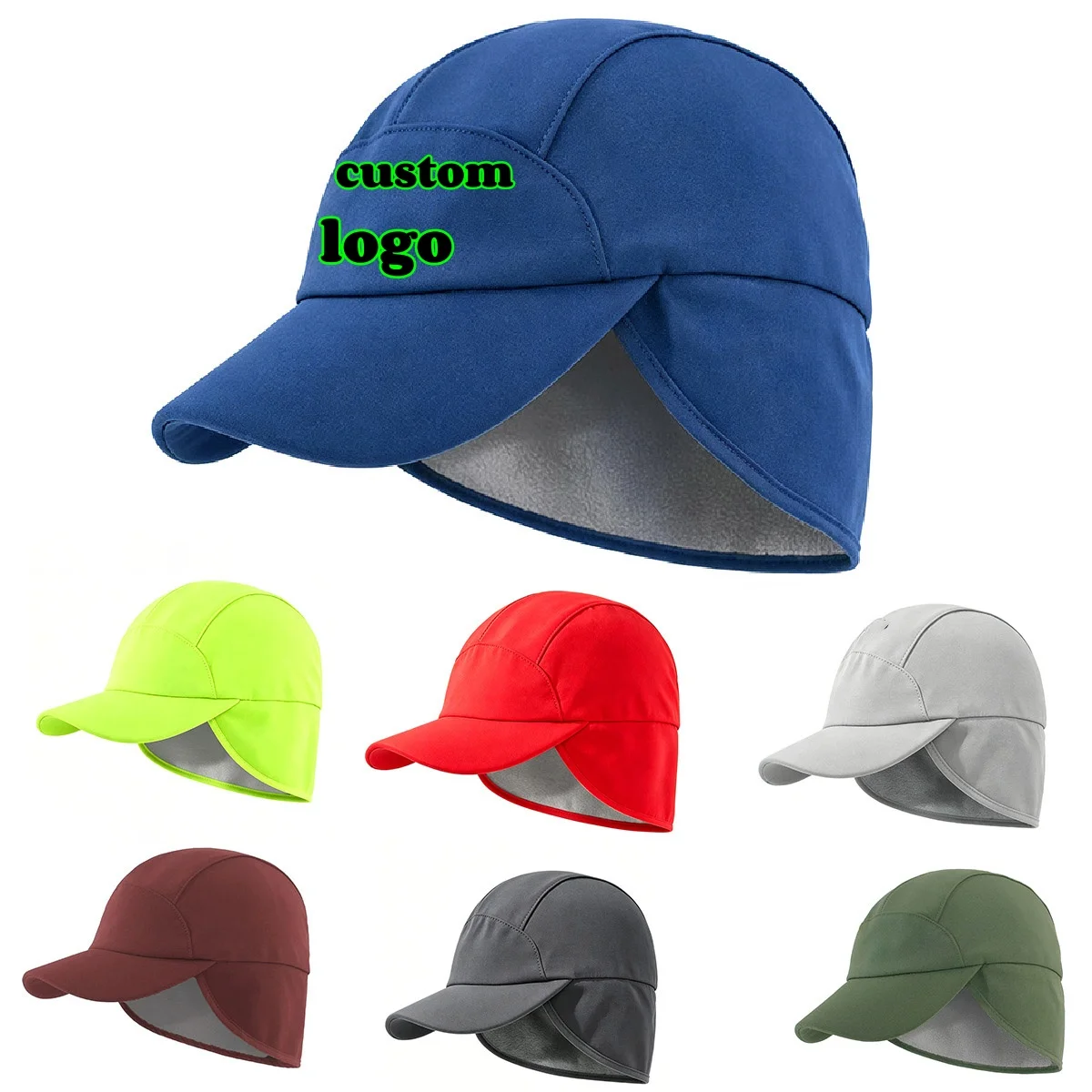 Gorra de béisbol de invierno con logotipo personalizado, gorra de ciclismo para exteriores, gorro de bicicleta, gorro para hombre y mujer, forro polar grueso con orejeras, gorro de senderismo.