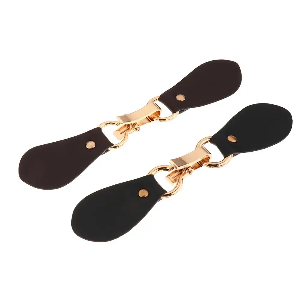 Botón de palanca de cuero y Metal, chaqueta de abrigo, accesorio de costura DIY