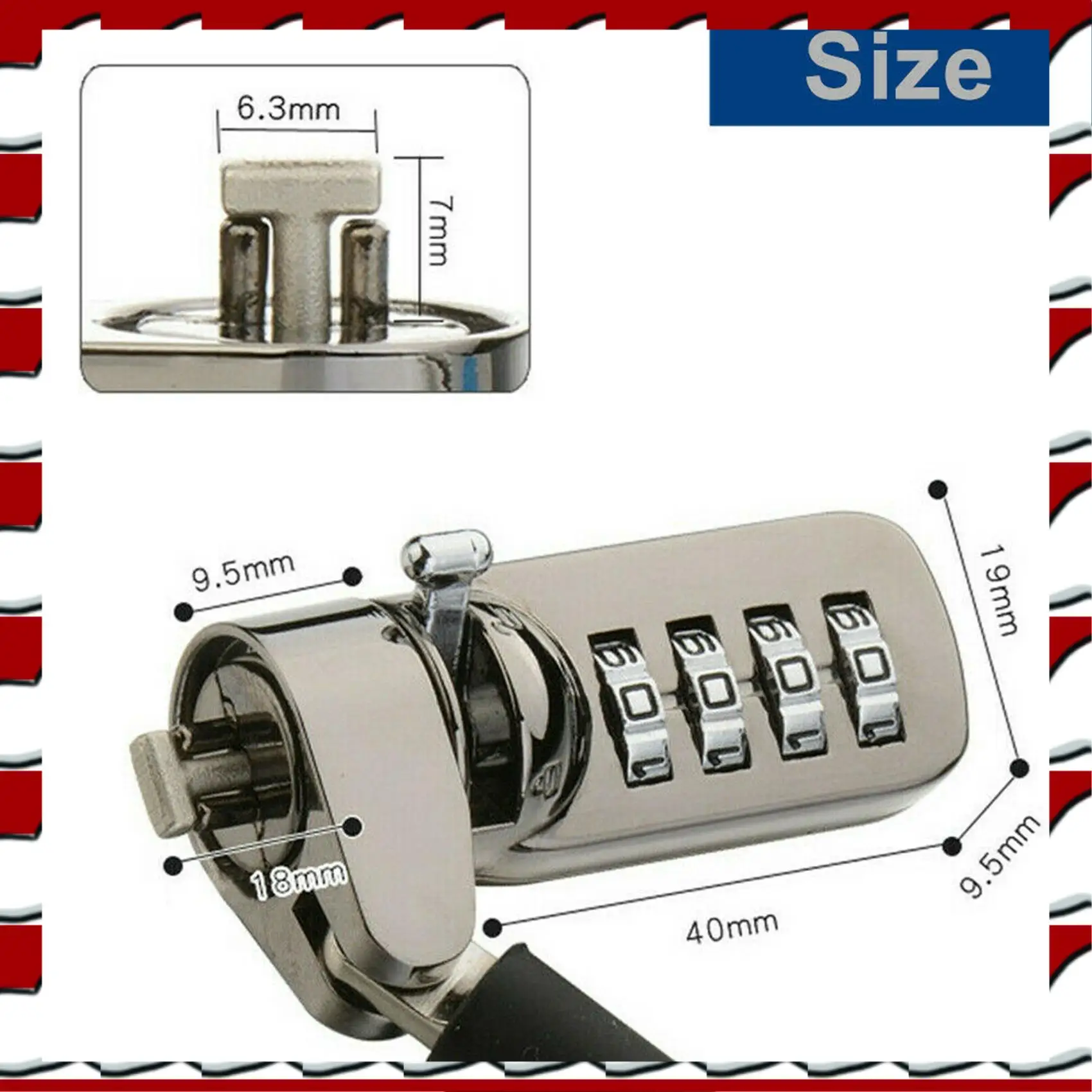 

T35C 1 шт. Кабельный замок для ноутбука, 4-значный замок с паролем и 1 шт. 4 цифровых универсальных замка, USB-кабель безопасности для ноутбука, замок