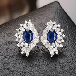 Huitan Chic Creative Design Stud Earrings Female Party Jewelry with Dazzling Cubic Zirconia Aesthetic Lady Delicate Ear Studs