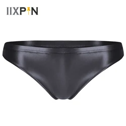 Sexy Women Panties Low Rise Shiny Glossy Opaque Yoga Briefs Thong Lingerie Silky Bikini Tights Underpants Underwear Swimwear