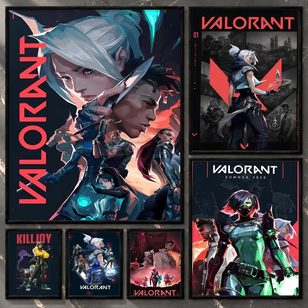 Digital Character Gameplay Fanart Adventure Interactive Valorant Poster Aesthetic Unframed Wall Prints for Bedroom & Living Room