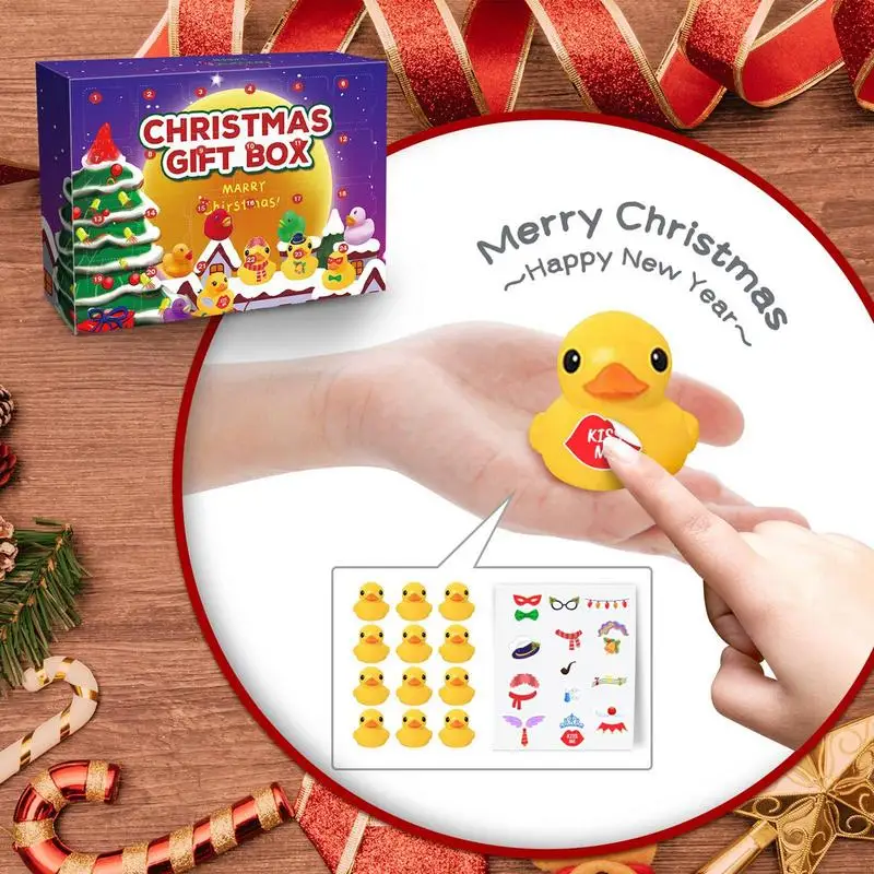 Christmas Advent Calendar 2023 24 Days Christmas Gift Set Countdown with Rubber Ducks Bath Toys DIY Fun for Kids and Adults