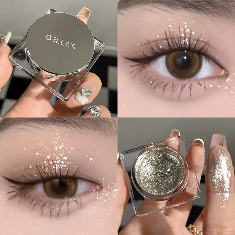 Gellas Glitter Gel Eyeshadow Polarized Black Shattered Feeling A Tear Glitter Monochrome Liquid Longlasting Eye Shadow Cosmetics