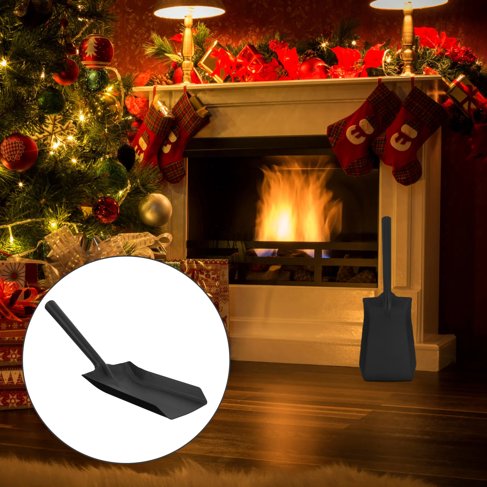 Dustpan Charcoal Soot Metal Hand Flat Long Handle Black Household Ash Fireplace