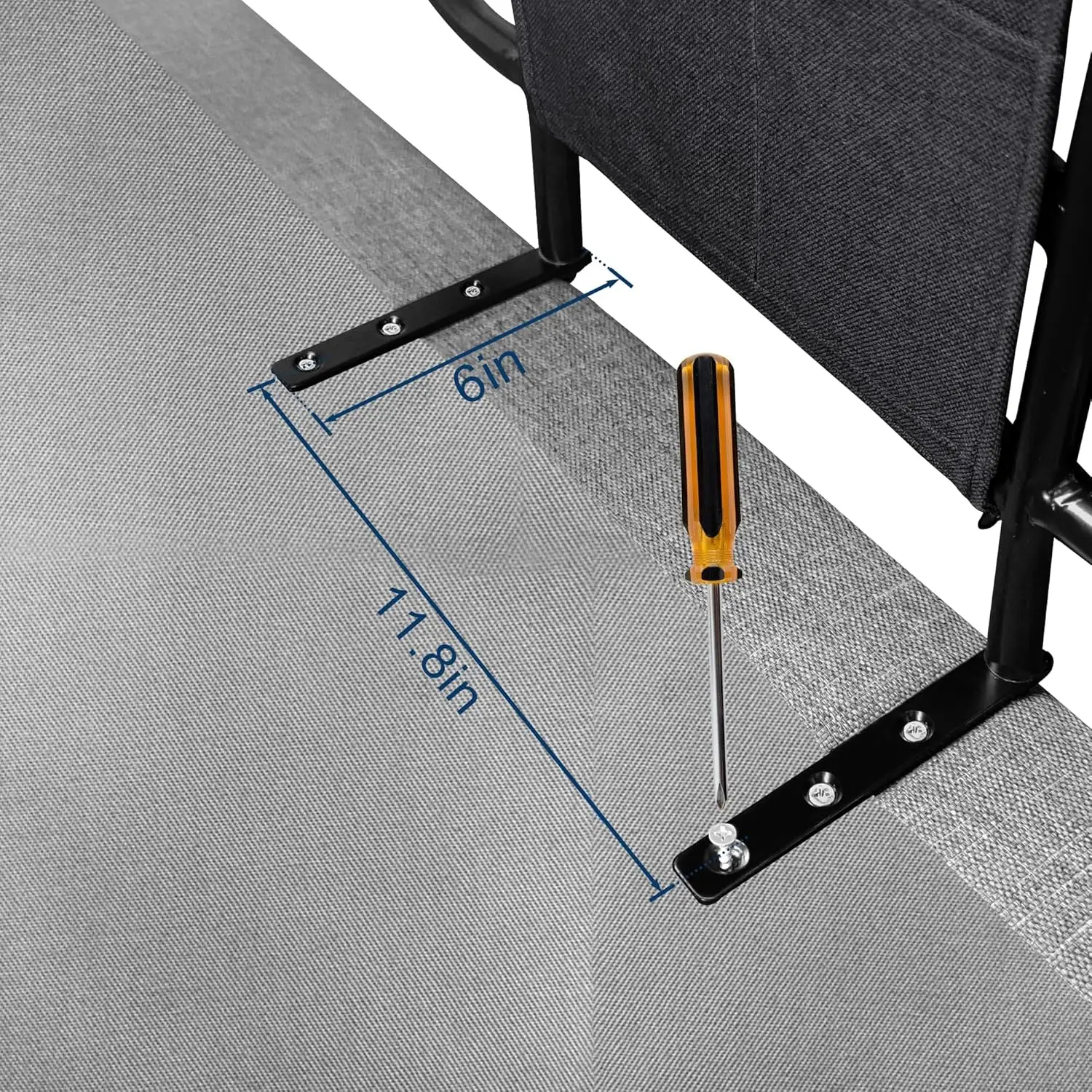 Trilhos laterais de cama para base de cama ajustável, Pull Up Assist, Ajuste apenas base de madeira, Colchão sob 12 polegadas, Conjunto de 2
