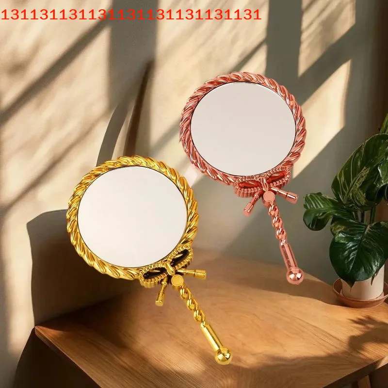 مرآة مكياج محمولة عتيقة، مستديرة لمستحضرات التجميل على الطراز الأوروبي، أداة تجميل يدوية للمحكمة القديمة النبيلة