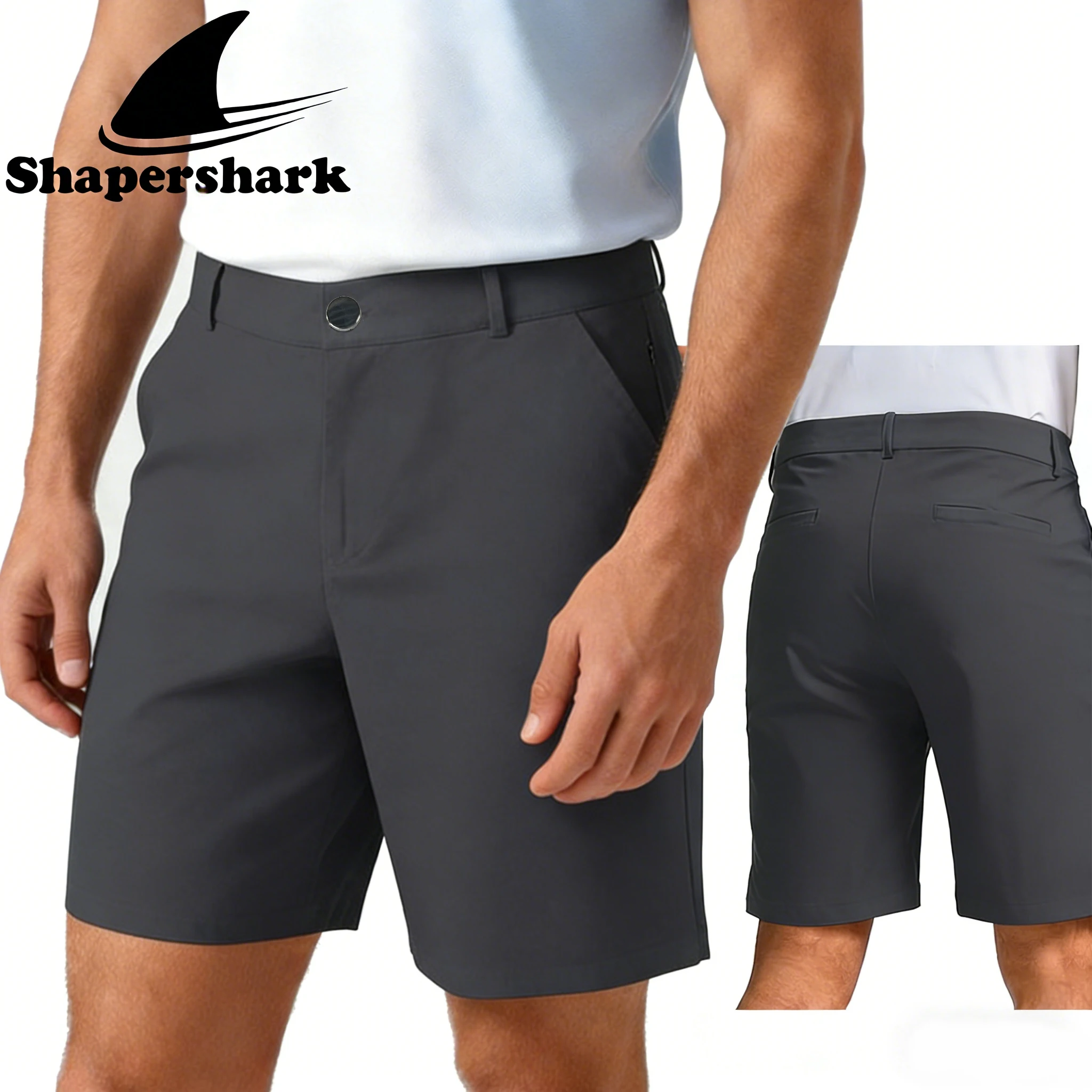 

Shapershark мужские 5-дюймовые шорты/шорты средней длины, повседневные шорты для улицы, однотонные быстросохнущие дышащие шорты для пешего туризма и бега