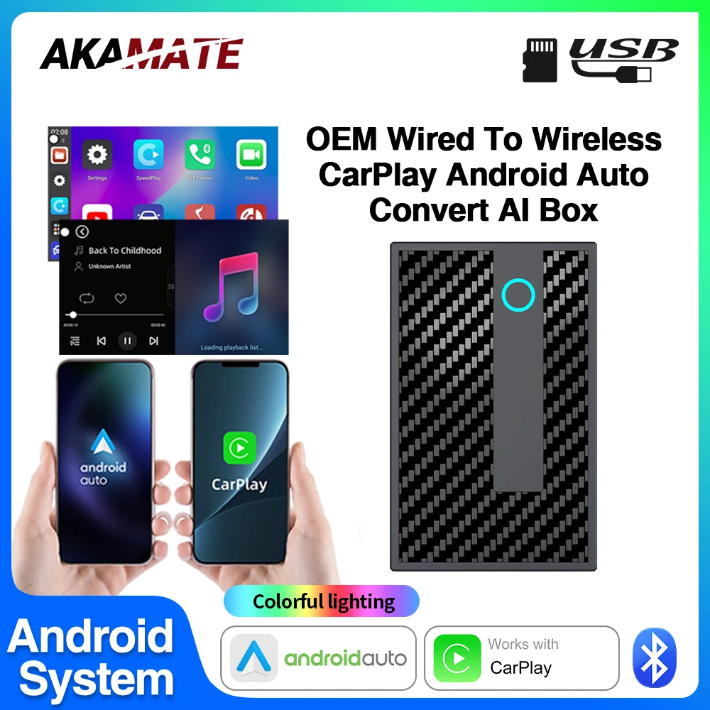 

Wireless CarPlay Android Auto Car Original Radio Wired Convert to Wireless CarPlay Android 10.0 Closed System 2GB+32GB