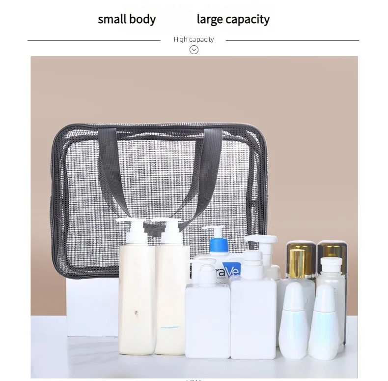 Neue Bade Tasche Mesh Dusche Kulturbeutel Reise Make-Up Lagerung Halter Tragbare Bade Tasche Mesh Dusche Kulturbeutel Tragbare – Detail 14