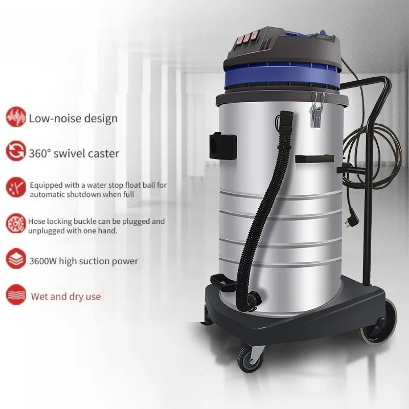 Hand Push Industrial Vacuum Cleaner Wet And Dry Dual Use Cleaning Equipment For Factory Workshop Daily Surface Maintenance