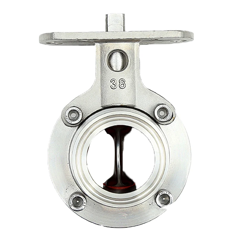 Stainless steel 304 O.D19-108mm quick connection with bracket butterfly sanitary valve high platform clamp type butterfly valve