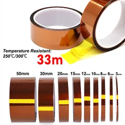 3-100mm Gold High Temperature Heat BGA Tape Thermal Insulation Electronics Board Protection Polyimide Adhesive Insulating Tape