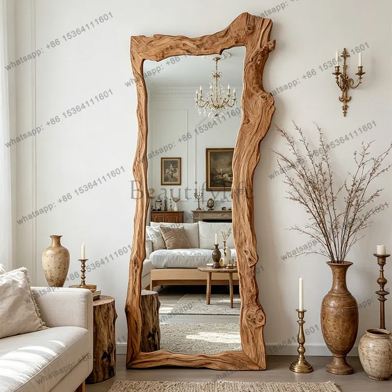 LD Modern Moving Mirror Standing Long Xenomorph Full Body Girls Bedroom Bathroom Luxury Mirror Mirror   Home Decorations