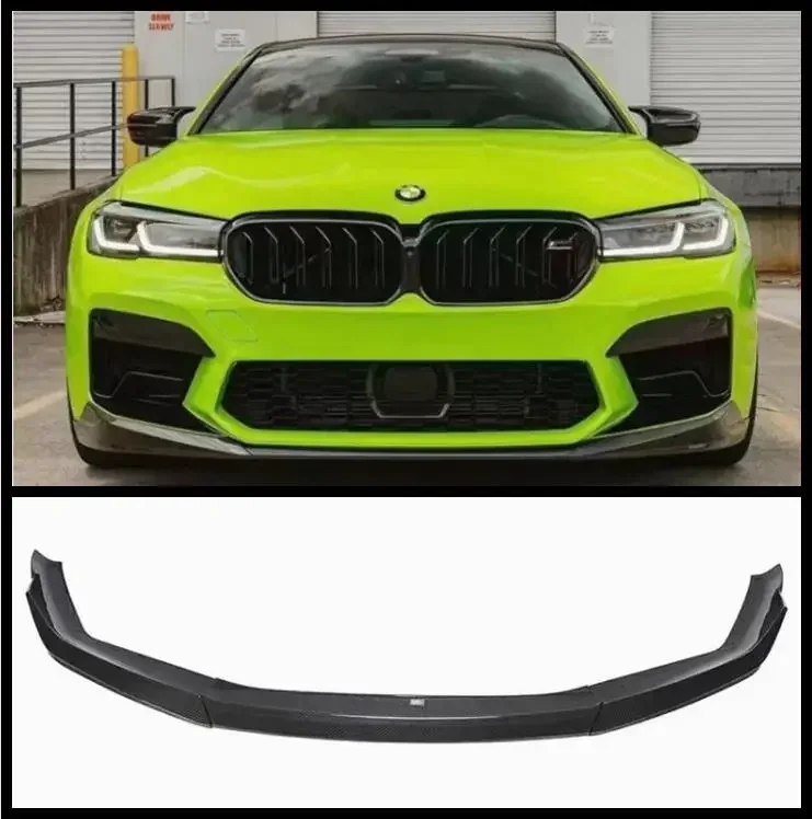 3PCS/SET MP Style Real Carbon Fiber Front Bumper Lip Splitters Cup Flaps Cover For BMW 5 Series F90 M5 LCI 2020 2021 2022 2023